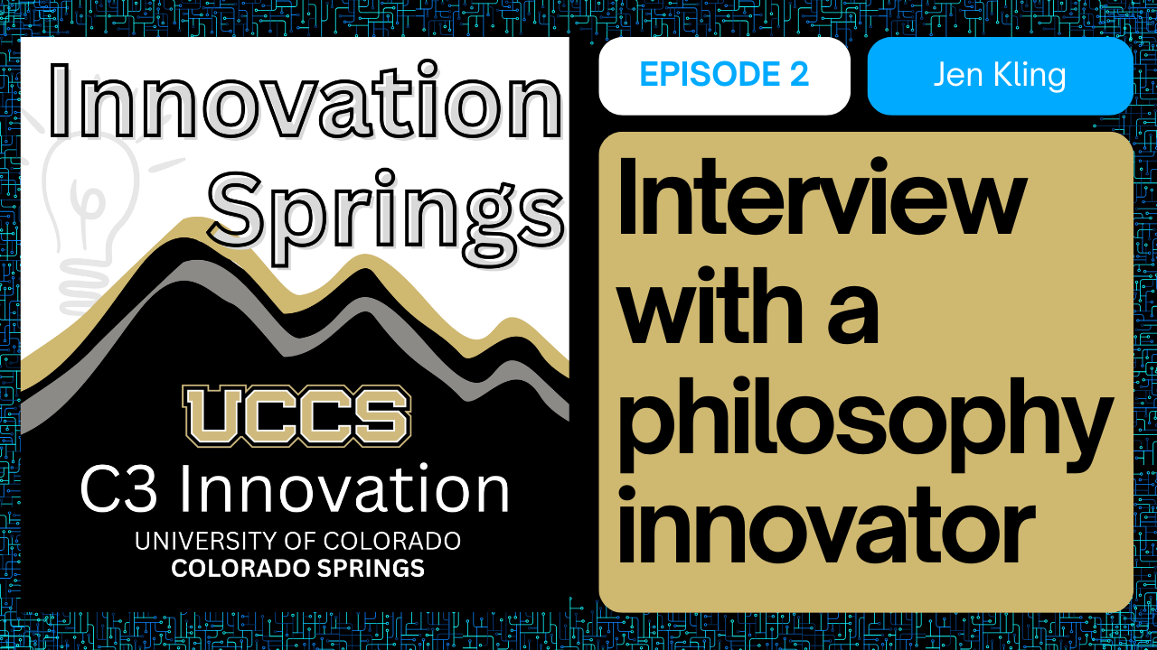 Innovation Springs logo with interview with a philosophy innnovator in large text