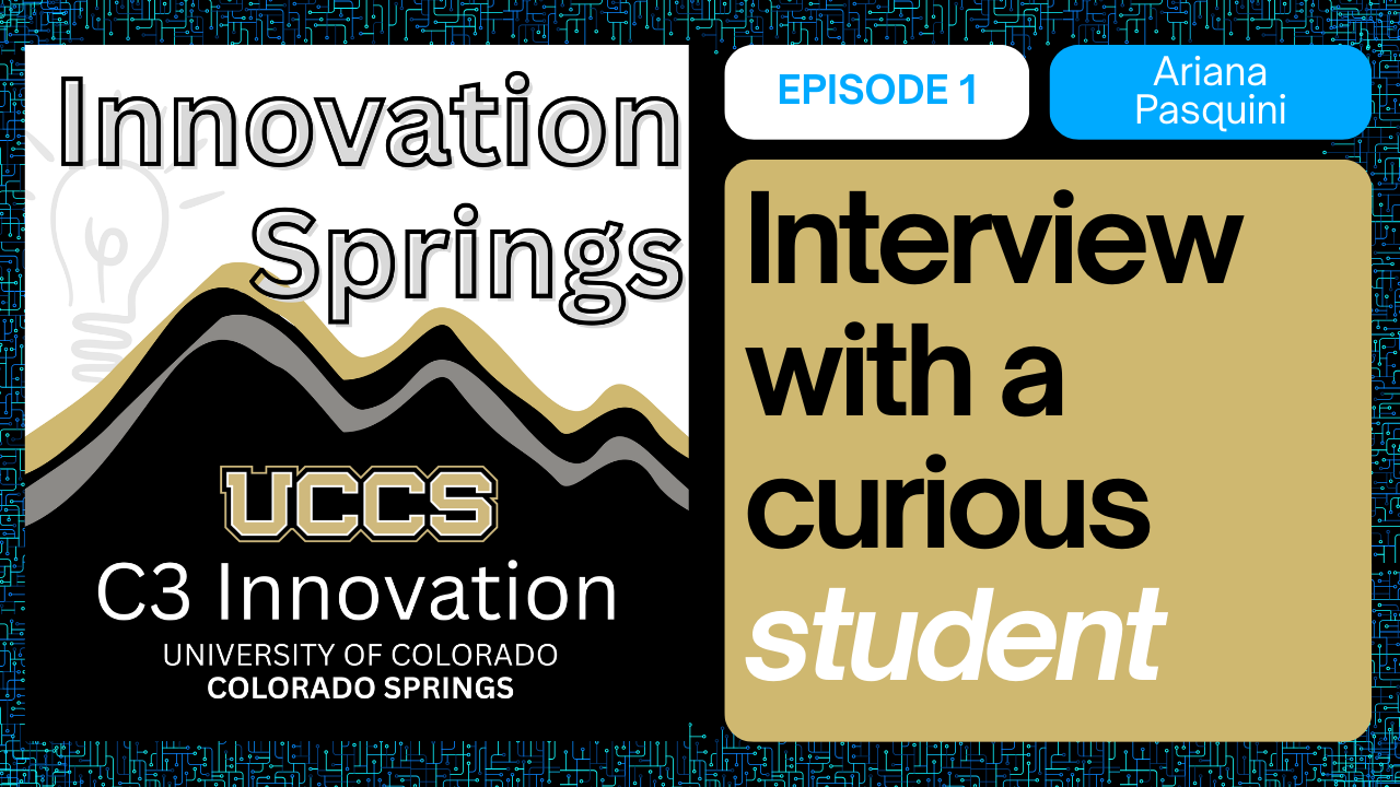 Innovation Springs logo with interview with a curious student in large text