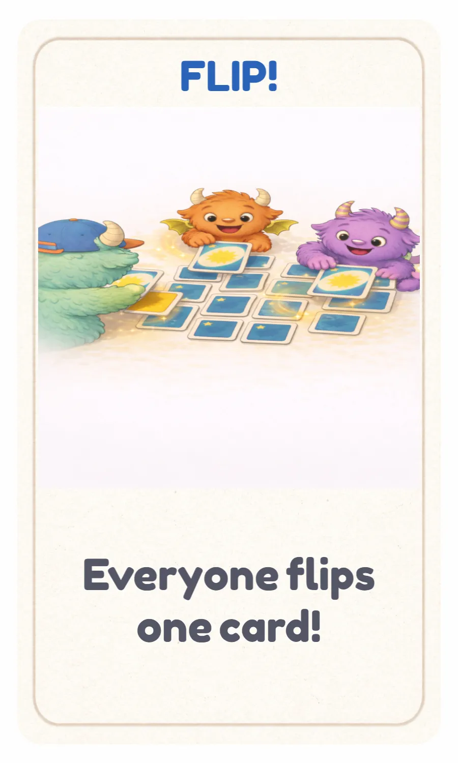 Little monster characters play Flip!